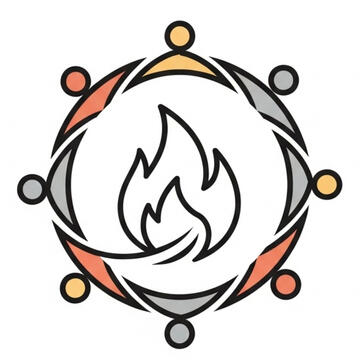 Logo logo oheň, kruh